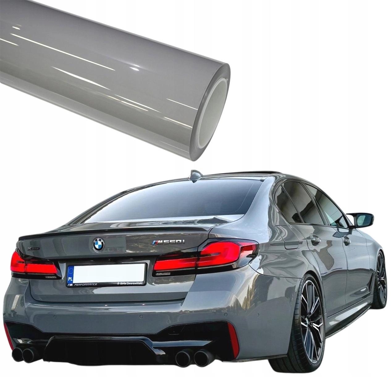 Fólie Šedý Lesk Nardo Crystal Gray 2m x 1,52m Pet Šedá Automobilová