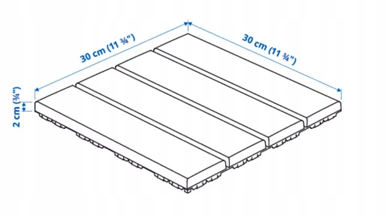 IKEA RUNNEN podest tarasowy ciemnoszary 9szt Materiał kompozyt
