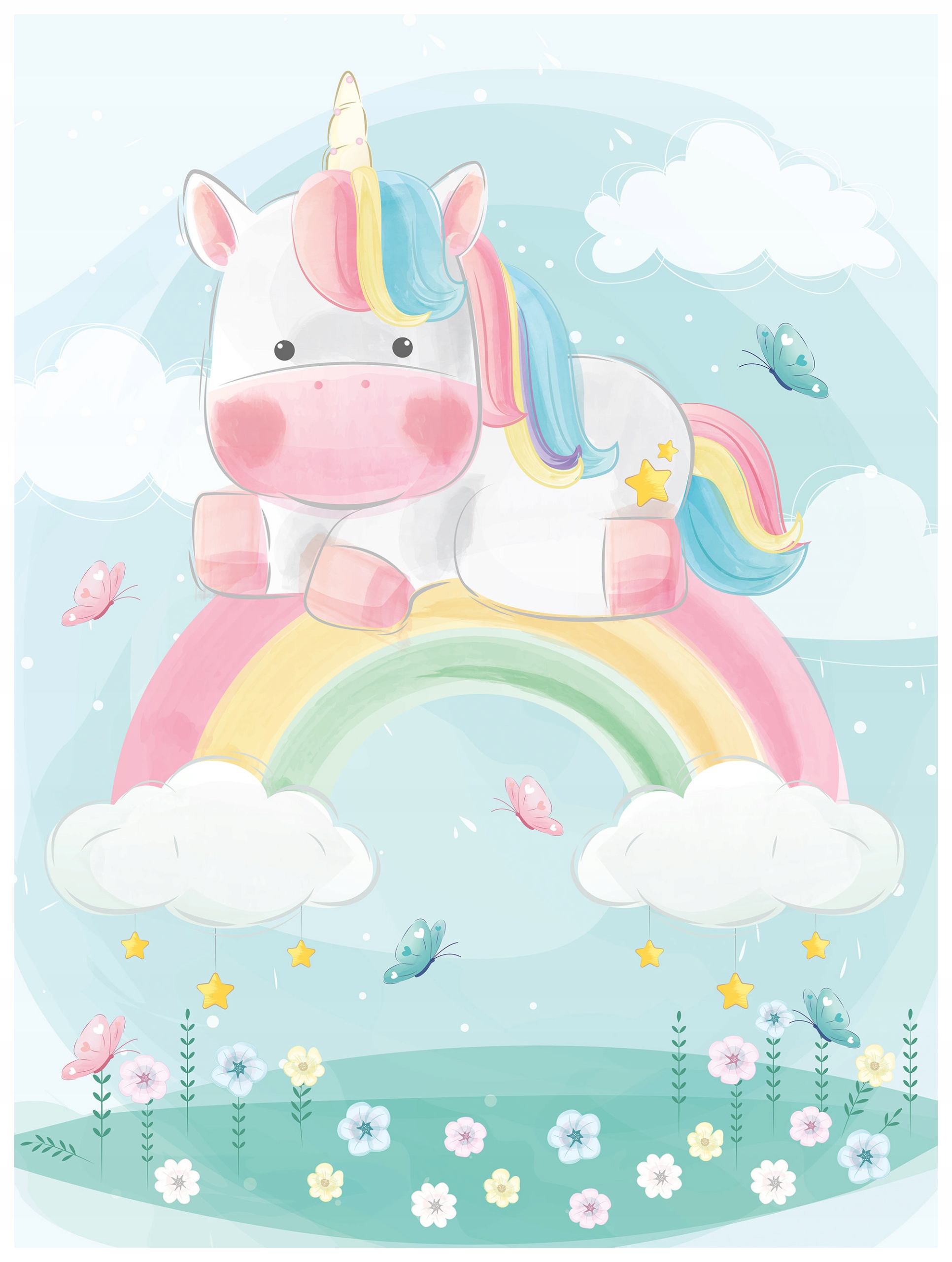 Fototapeta Jednorožec duha sny motýli 184x254 do dětského pokoje lepidlo