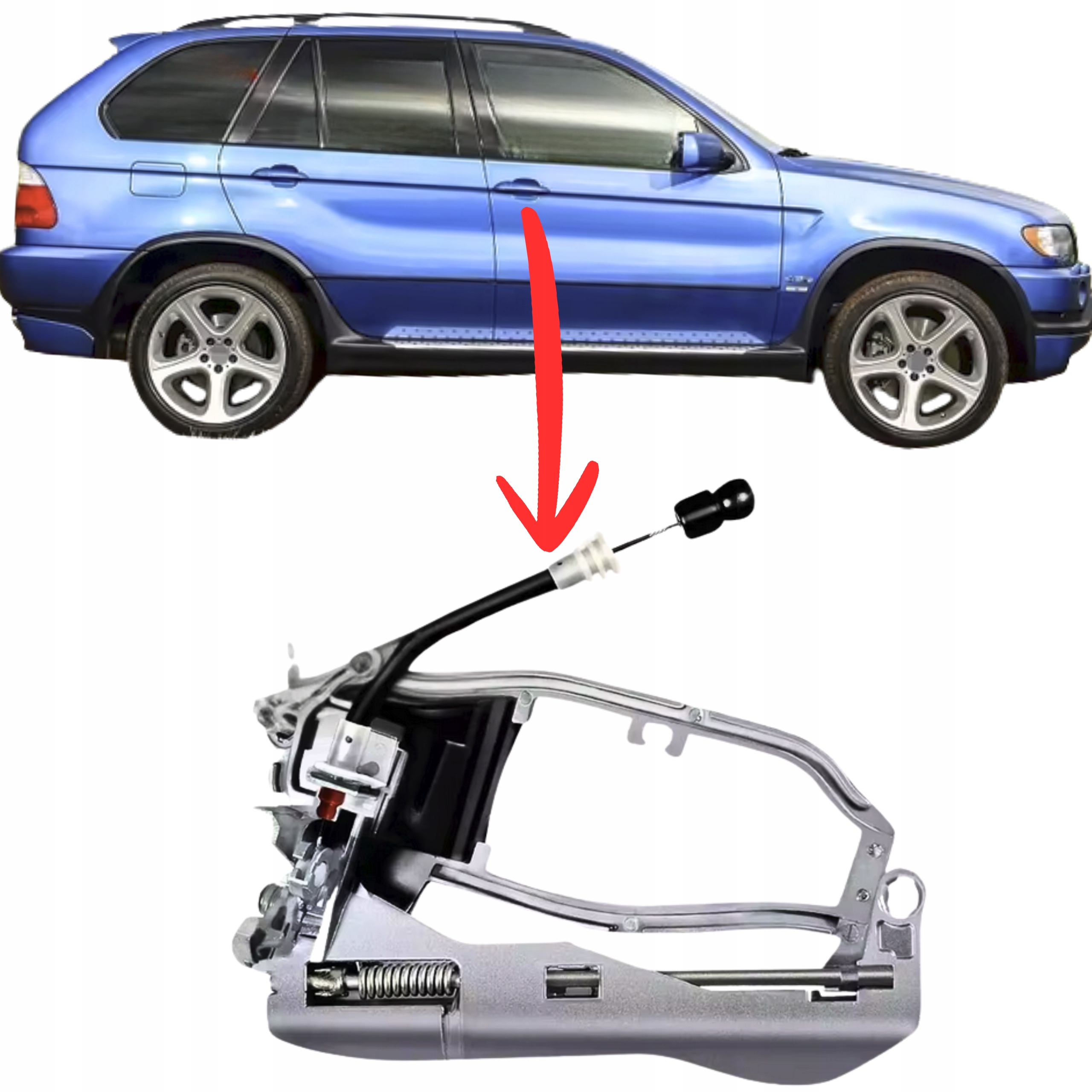 Držák Mechanismus Kliky Předních Pravých Dveří Bmw X5 E53 1999-2006