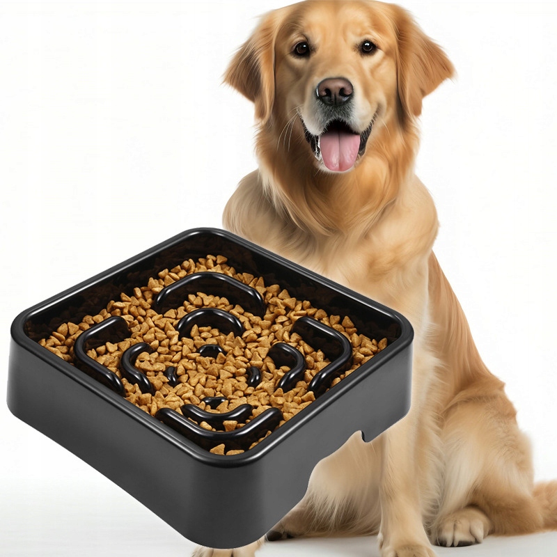 Levně Velká, Pevná Miska Pro Pomalé Jedení Pro Psa Kočku S Přehrádkami, 2,2 L