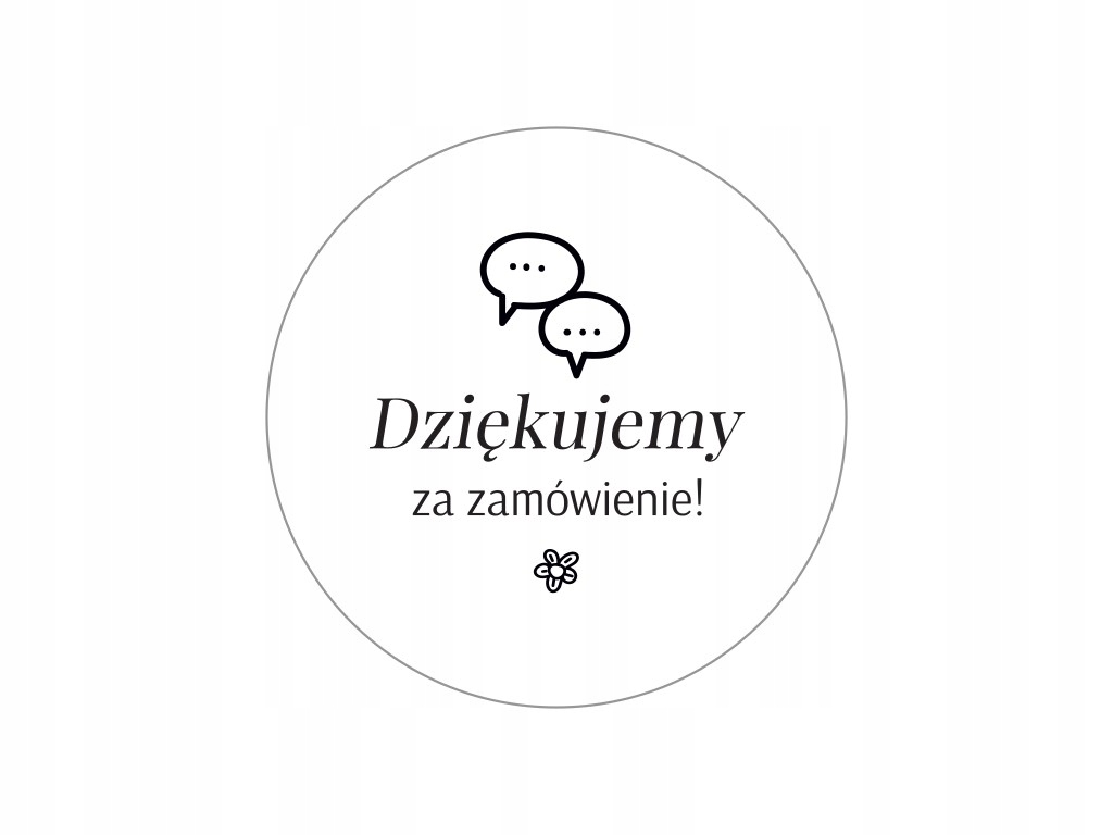 

Białe naklejki okrągłe FI35mm Dziękujęmy