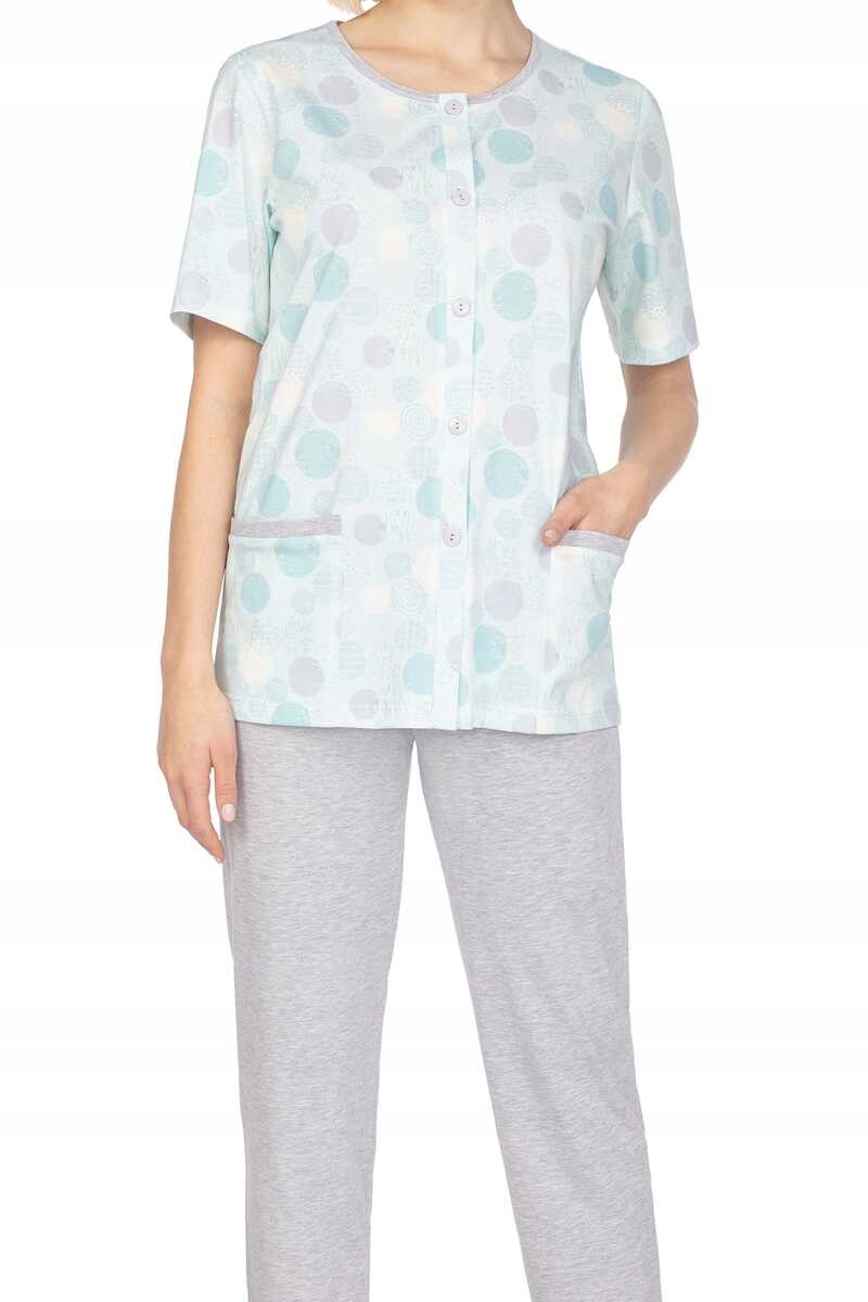 Regina Dámské pyžamo s dlouhým rukávem 657 zelené plus 2XL