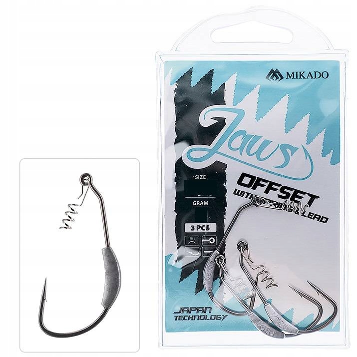 Hak Offsetowy Mikado Jaws z wkrętem i obciążeniem 5g #4/0 3szt