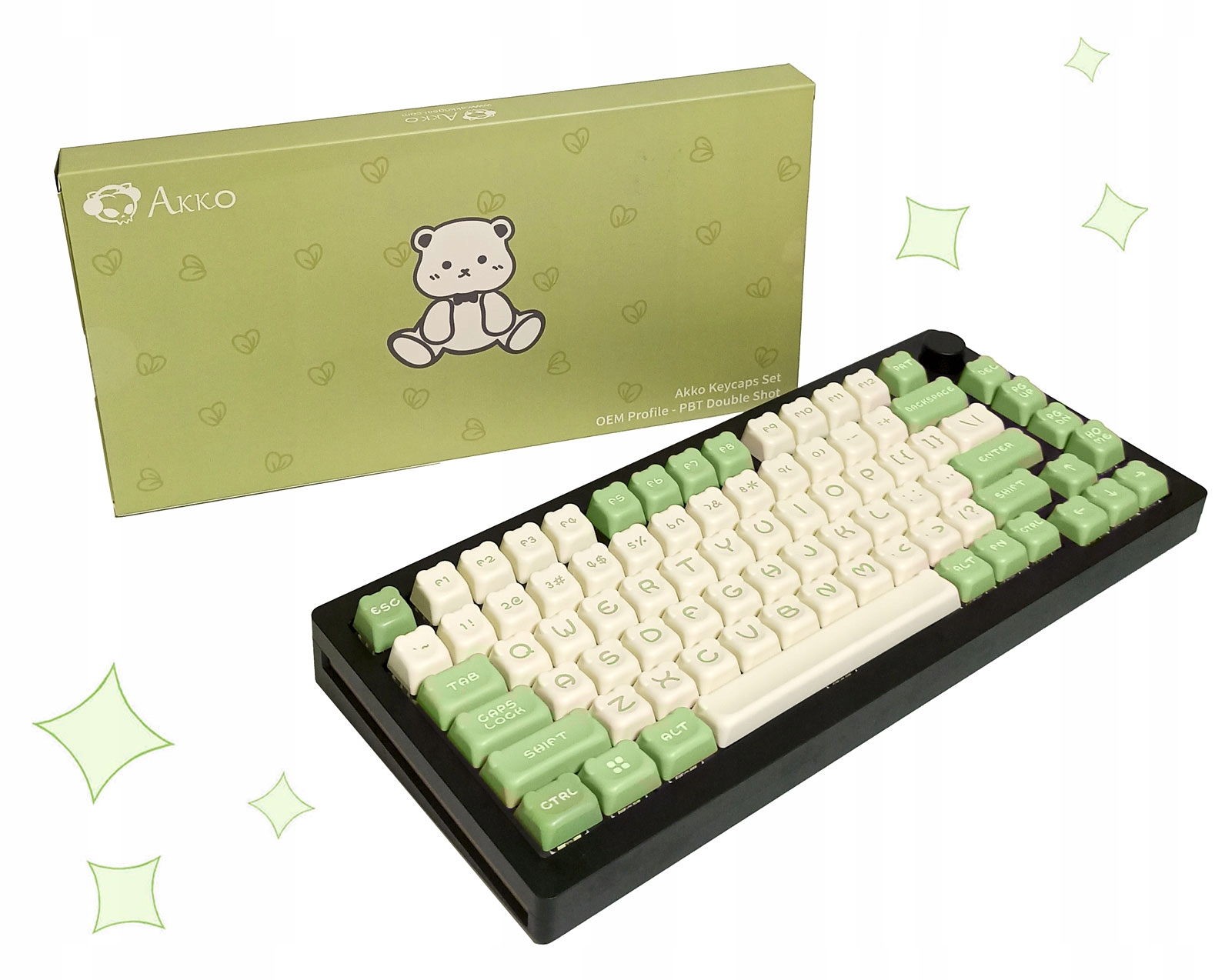 Akko Bear Custom Keycaps Set Nakładki na Klawisze Pbt Keycap Space Keycapy