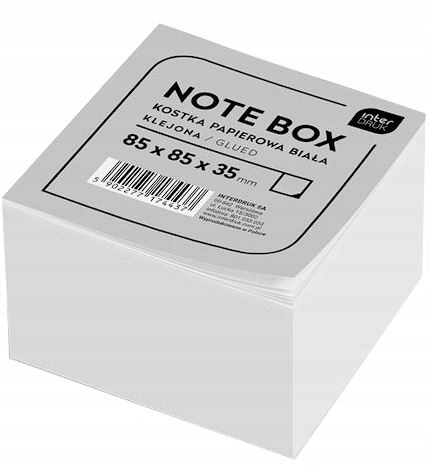

Kostka biurowa klejona biała 85x85x35 wkład notes