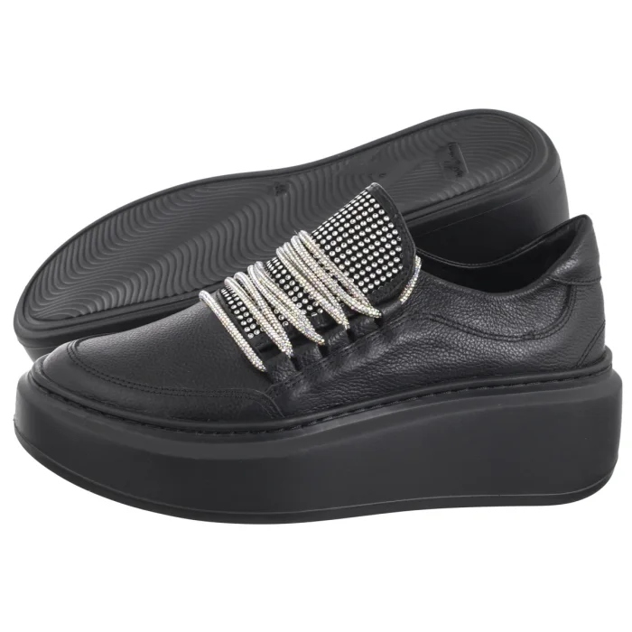 Dámské polobotky na platformě Tenisky Nepeke Mane Black Černé