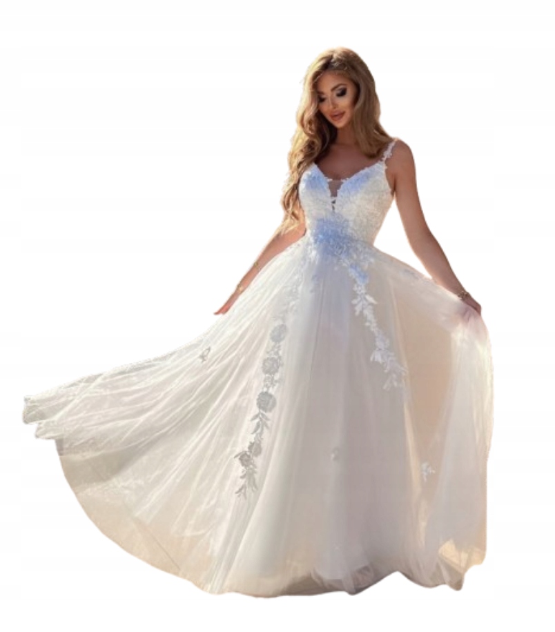 Garden celá Bílá Dlouhá Šaty Princezna s svatební Gipiurou L