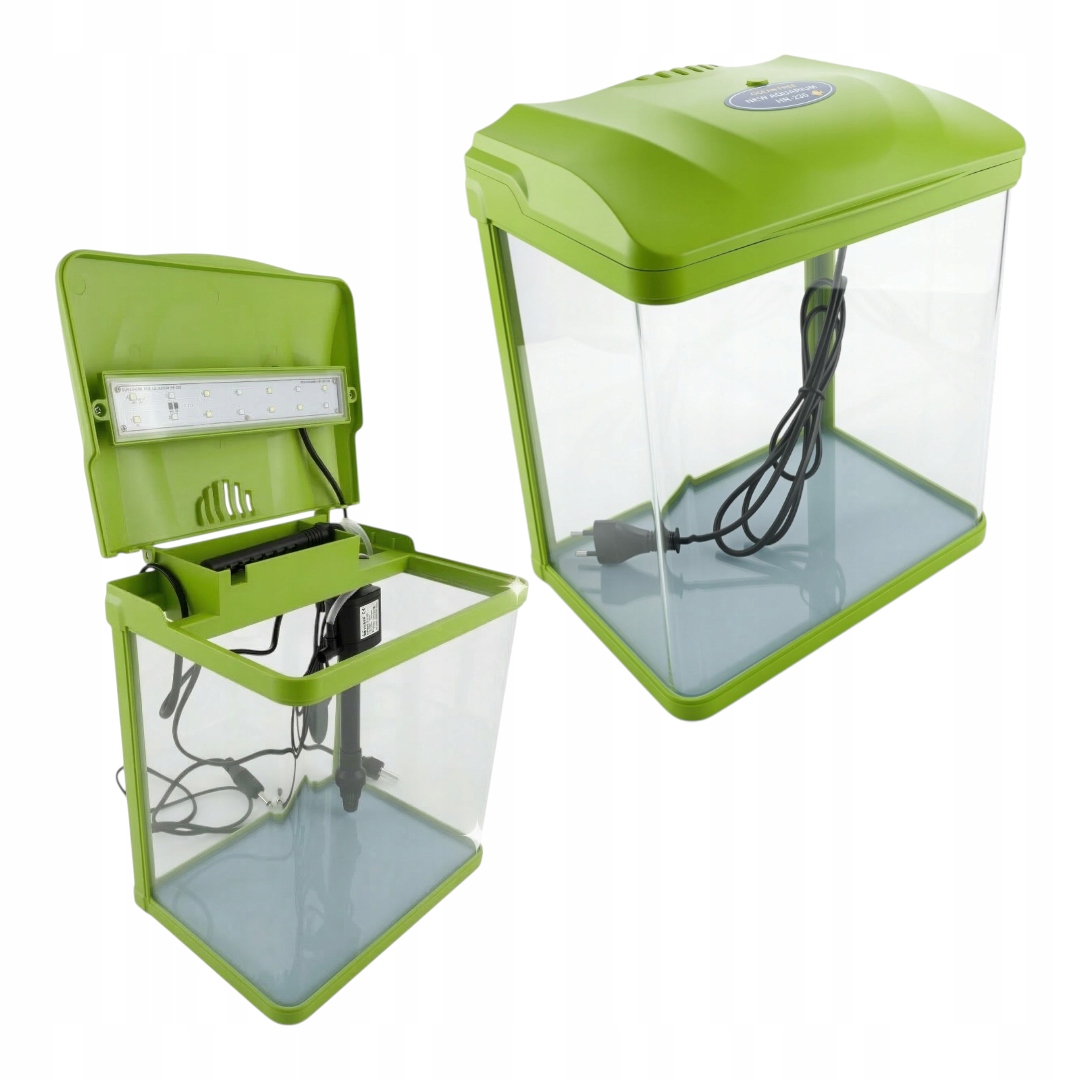 Wyjątkowe akwarium szklane o pojemności 7 l Kolor (Zielone) SunSun HR-230