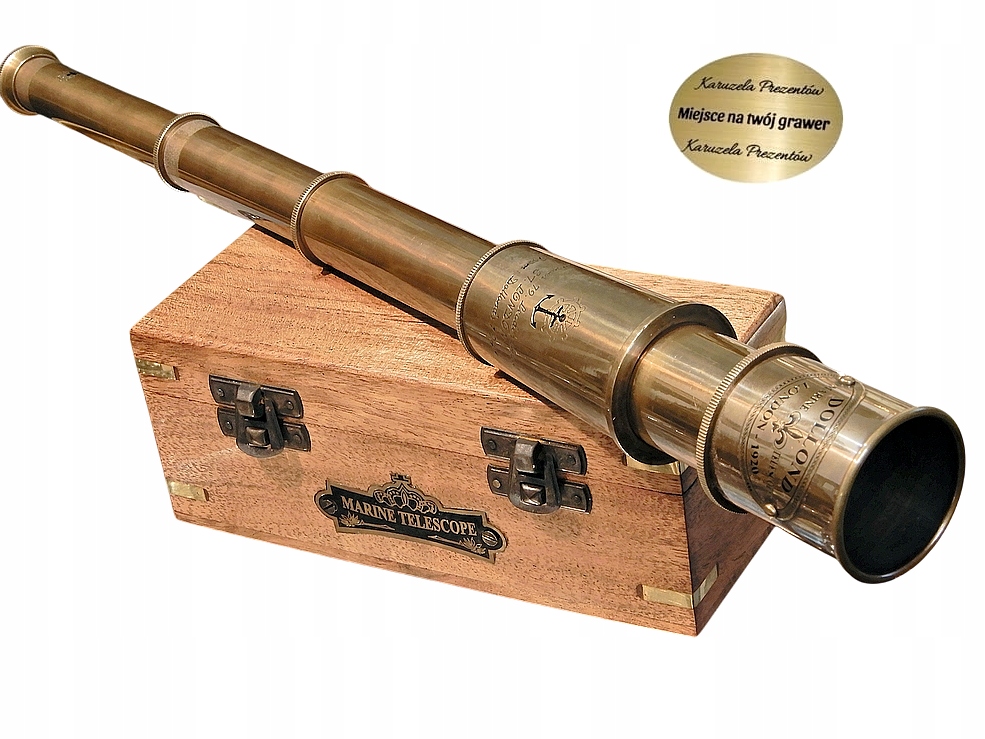 Luneta Replika Mosaz Dollond 1920 Dřevěná Krabička Dárek Pro Kapitána