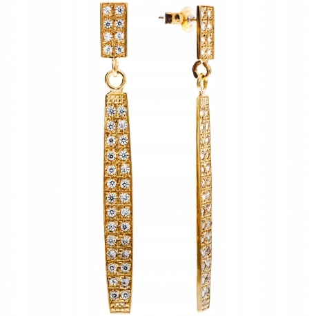 

Złote Kolczyki Ruchome Blaszki Długie Wiszące 585