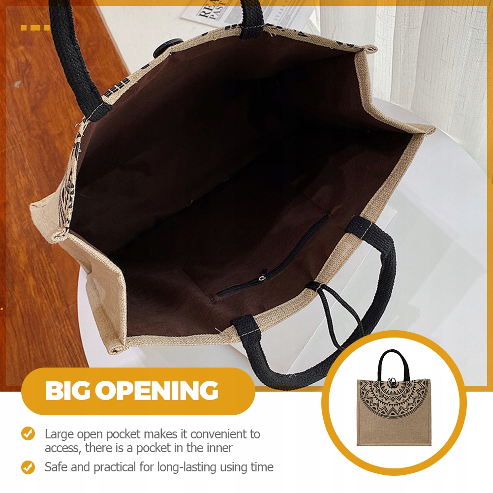 TORBA JUTOWA TORBA NA ZAKUPY TORBY NA RAMIĘ MISS TOTE Marka bez marki