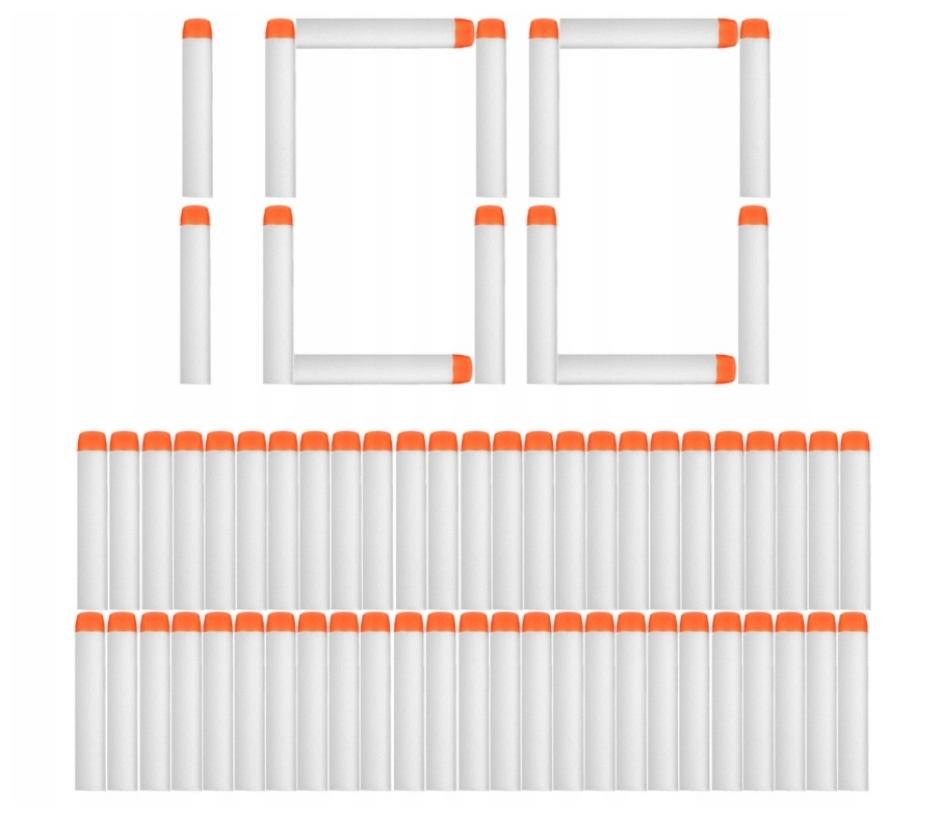 

100 Strzałek Do Wyrzutni Nerf N-strike Elite Fluo
