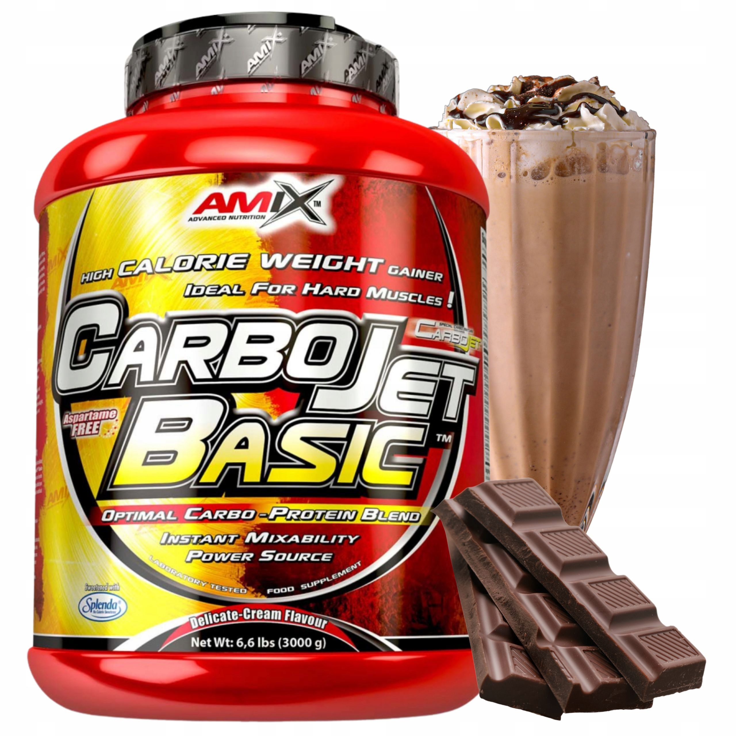 Bílkoviny A Sacharidy Mass Gainer Čokoládový prášek na hmotu Síla 3 kg