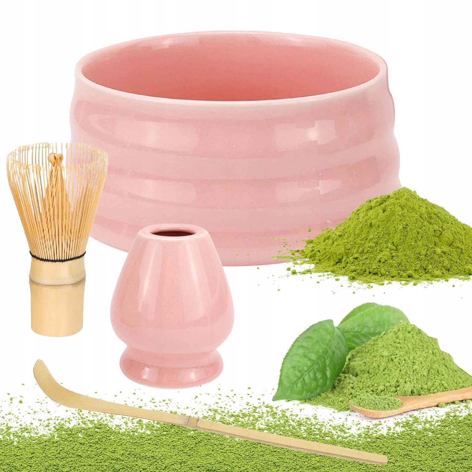 Levně Sada Podstavců Pro Matchu Keramický Štětec Chashaku Lžička 4V1