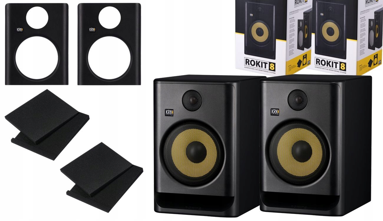 KRK ROKIT 8 G5 RP8 G5 CZARNE MONITORY STUDYJNE AKTYWNE PARA + FX COLLECTION