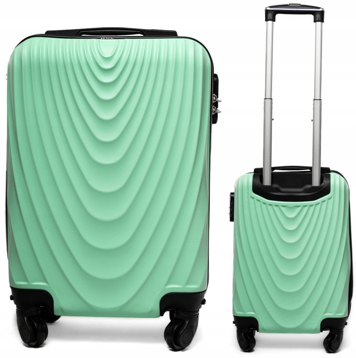 Walizka Mała Kabinowa Bagaż Do Samolotu 55x40x20 Miętowa Abs