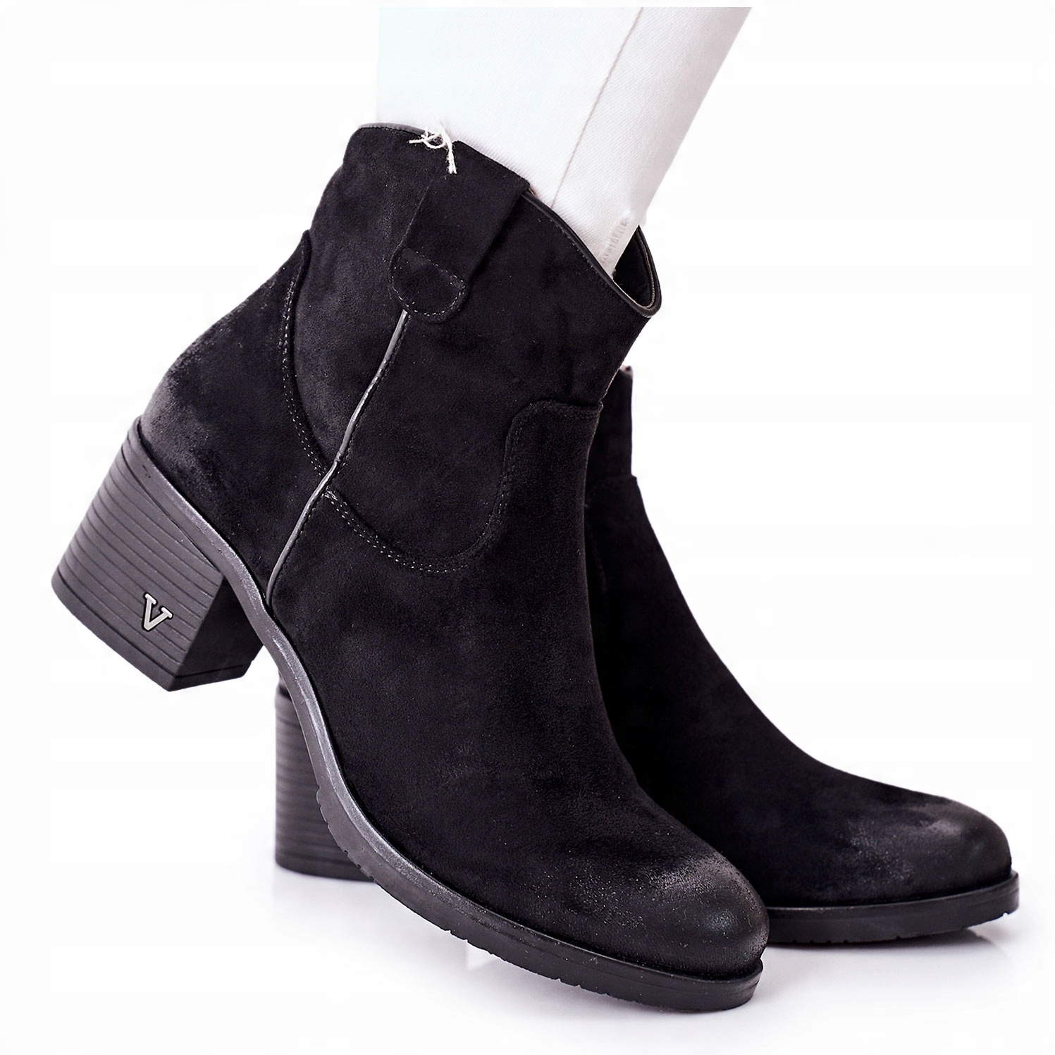 

Czarne Skóra ekologiczna Buty Vinceza r.38