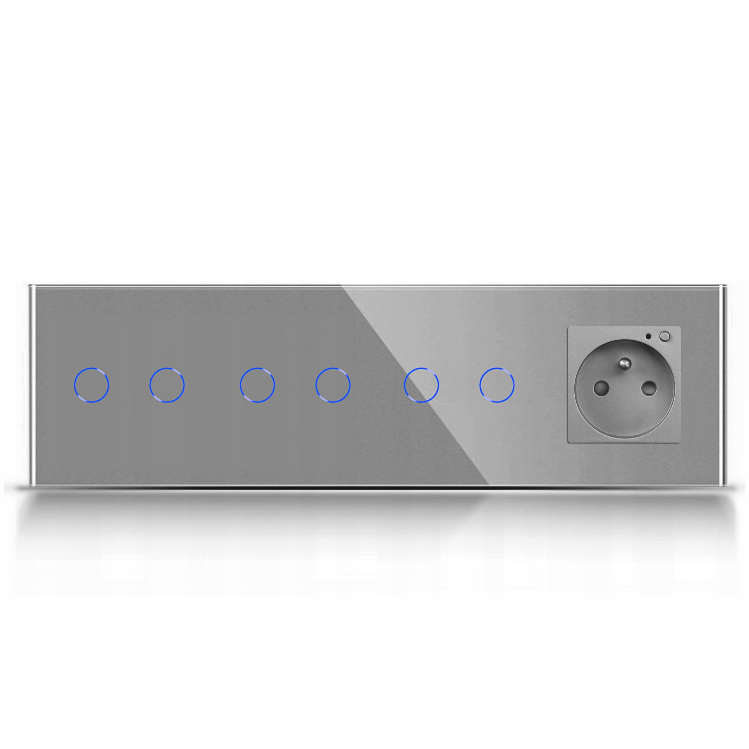 Inteligentný Dotykový Spínač 2+2+2 Zásuvka Vypínač Sklo Wifi Tuya