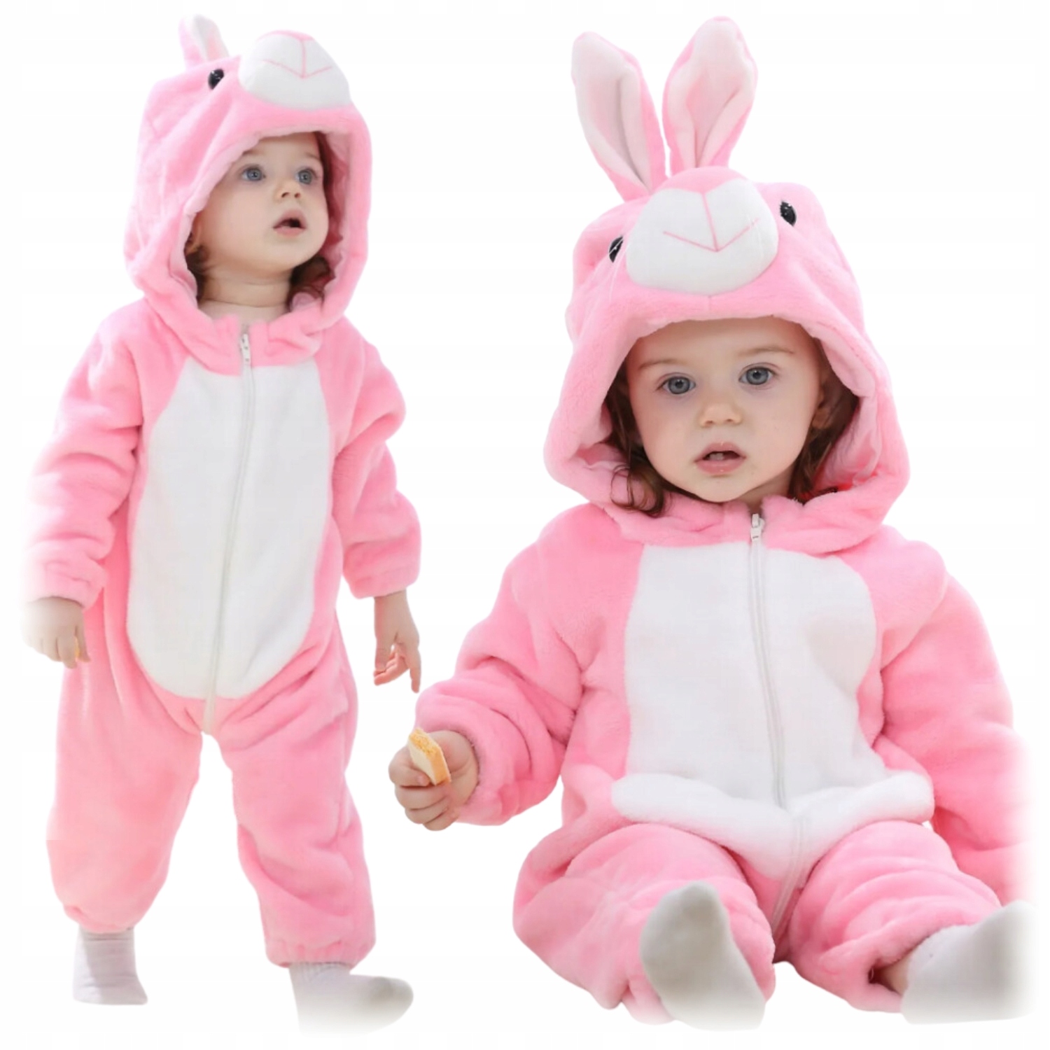 PIŻAMA KRÓLIK DZIECI ONESIE ŚPIOCHY NIEMOWLĘCE BODY KOMBINEZON SPANIA