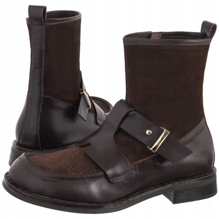 Kožené dámské boty Kotníkové Boty Venezia Hnědé V478-01933-09TDM Brown