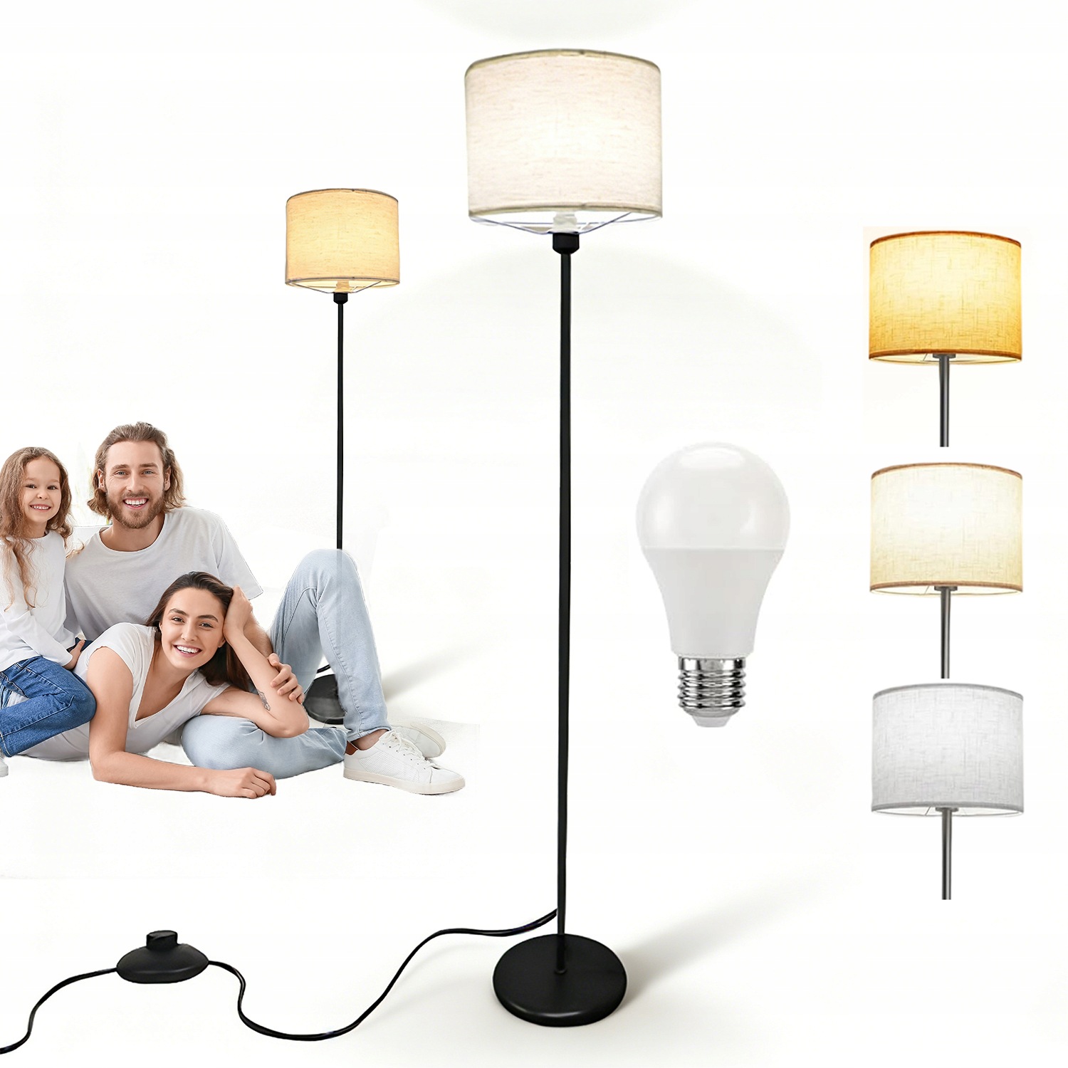 Podlahová Lampa Do Obývacího Pokoje, Silná Základna, Stabilita, Bezpečná Pro Děti