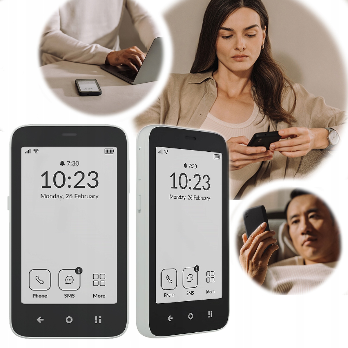 Mudita Kompakt Biały Czytnik Telefon E Ink DualSIM Długi Czas Pracy Prosty