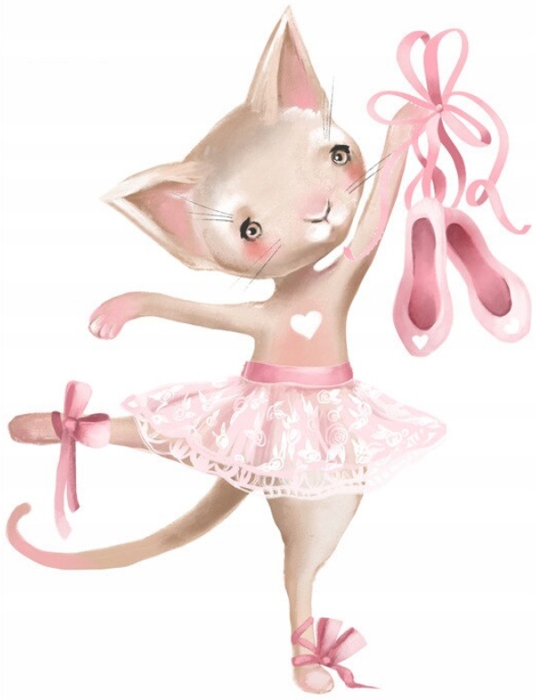 

Naklejka na Ścianę dla Dzieci Kot Kotek Baletnica