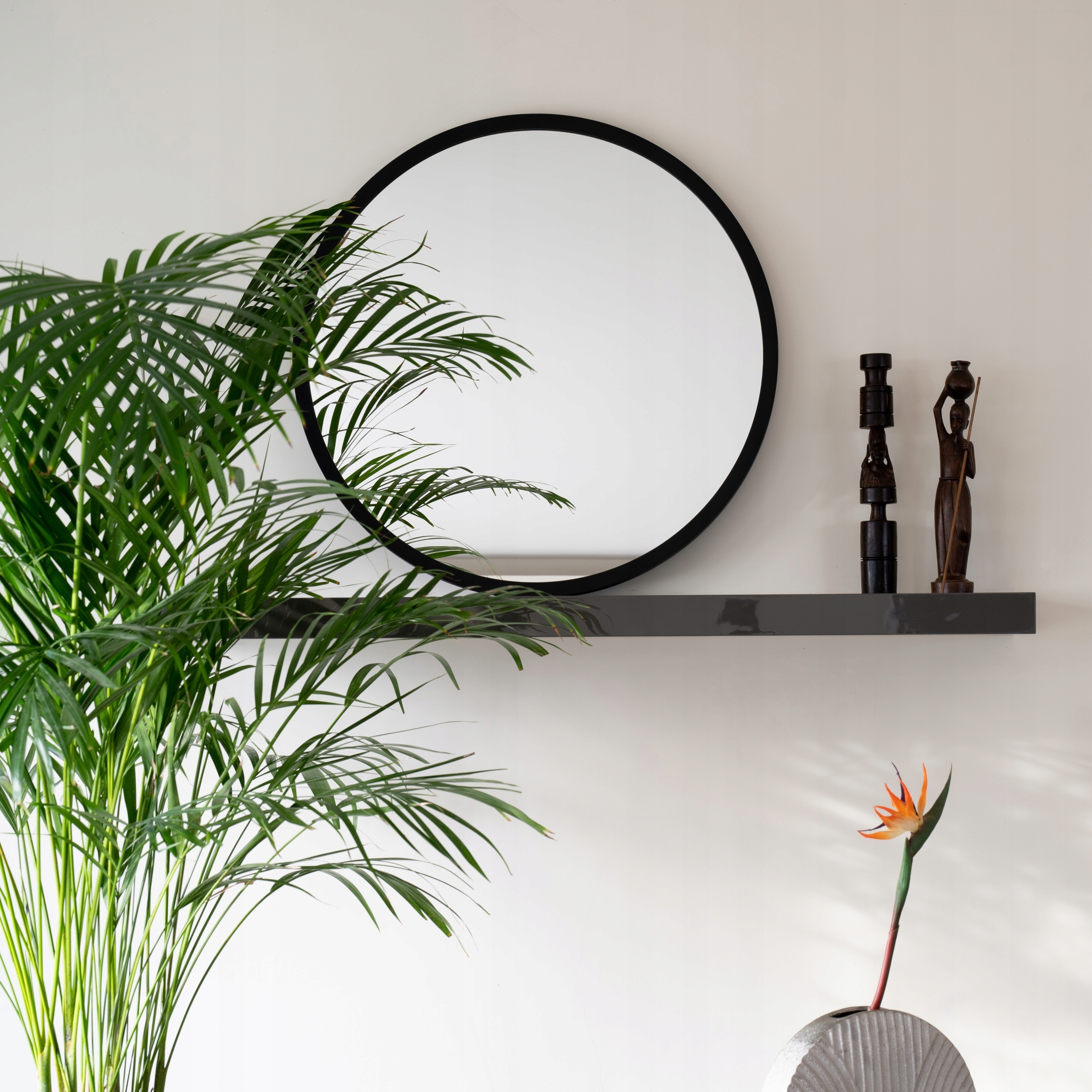 LUSTRO CZARNE OKRĄGŁE ŚCIENNE W RAMIE 60 CM LOFT EAN (GTIN) 5904610018767