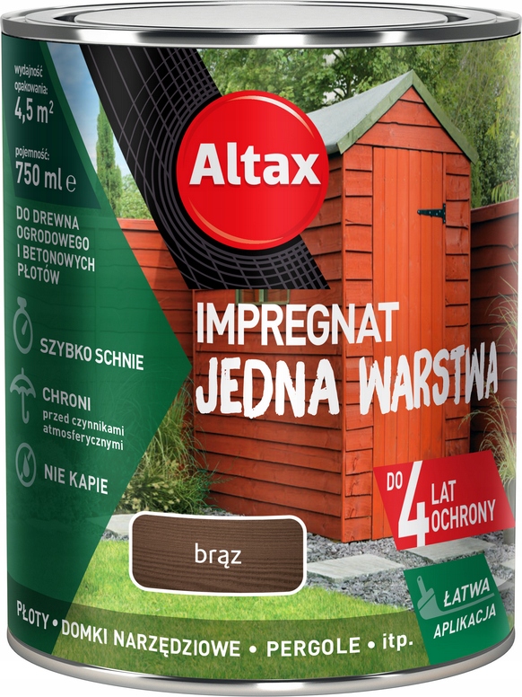 

Altax Impregnat Drewno Jedna Warstwa 0,75L Brąz