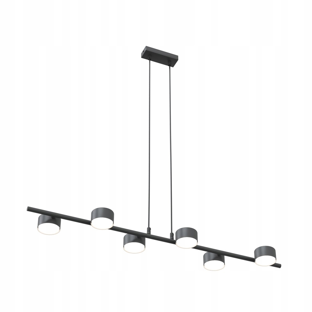 Emibig Sora 6 Bl Závěsná lampa s převisem Ocel práškově lakovaná Černá 12W M