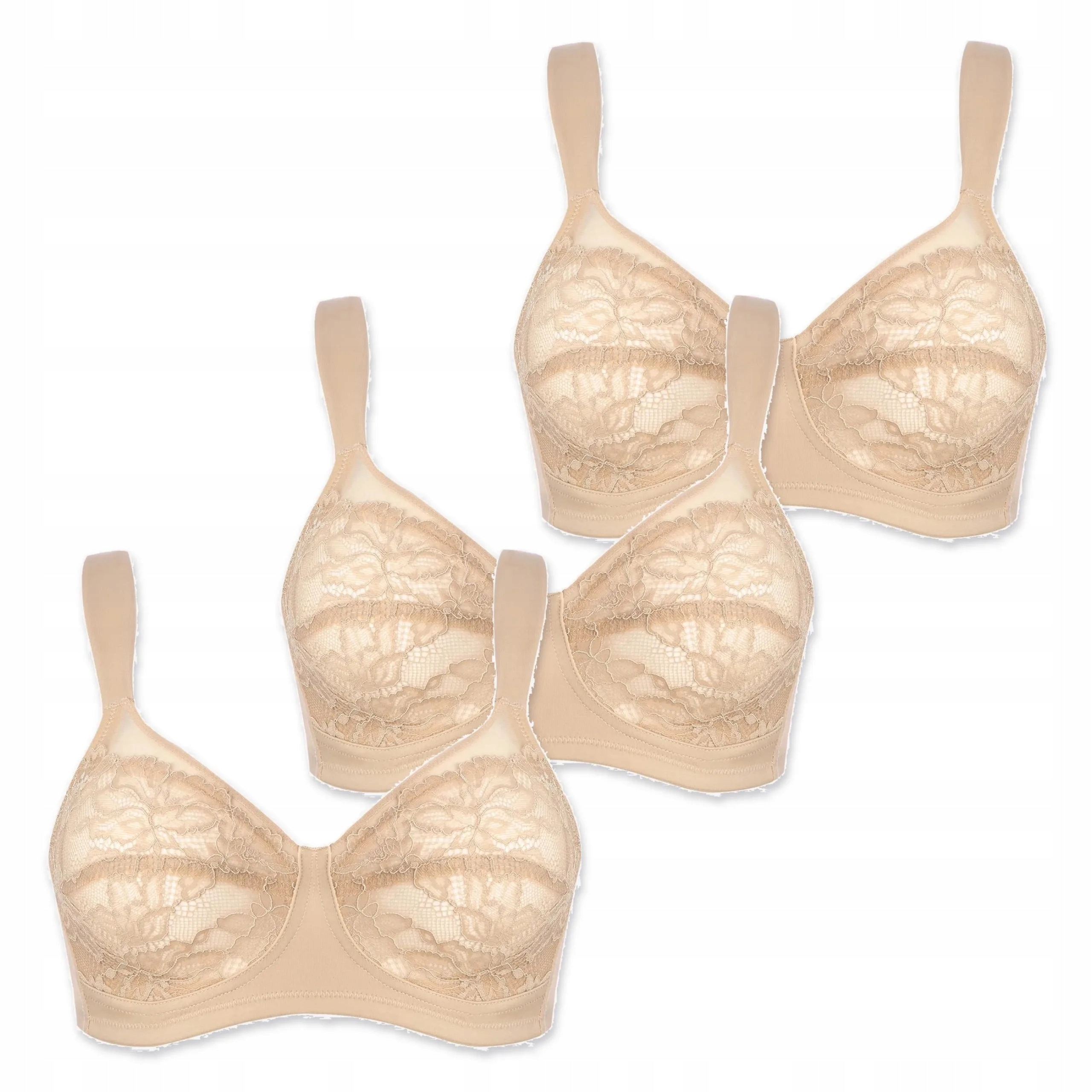 3x měkká krajková podprsenka Infiore Pamela béžová 75C
