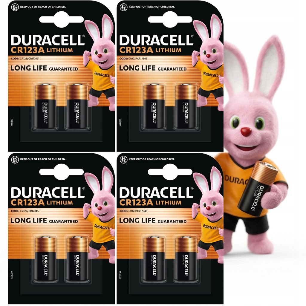 8x Lithiová Baterie Lithium 123 CR123 CR123A 3V Duracell