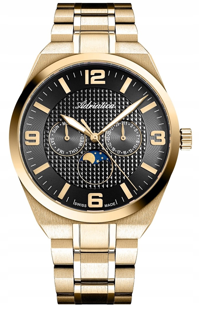 Nové Originální Pánské Hodinky Adriatica A8343.1156QF gravírování zlatým datem