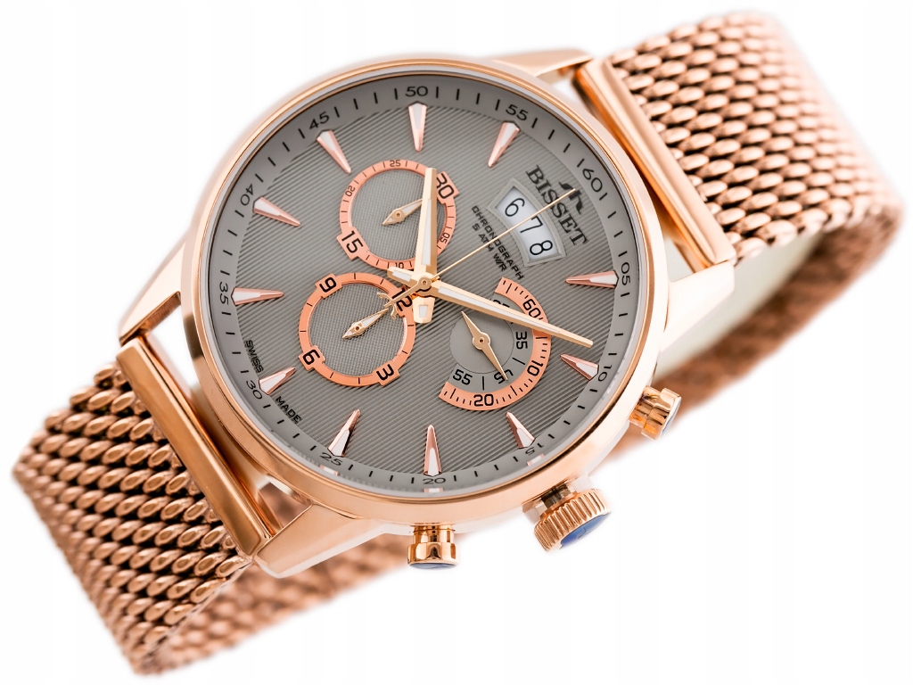 

Zegarek Męski Bisset BSDE88 - Chronograf +grawer