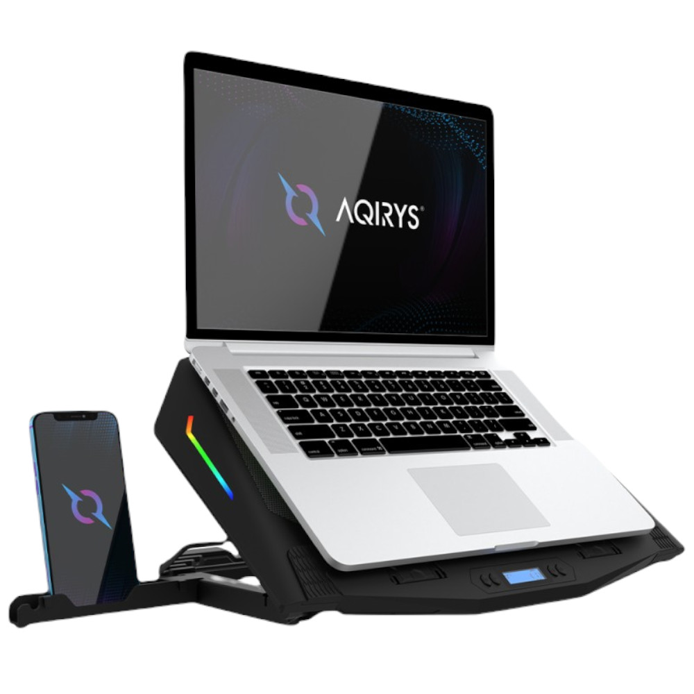 Chladící podložka pro notebook 17" Led displej s regulací úhlu, Aqirys