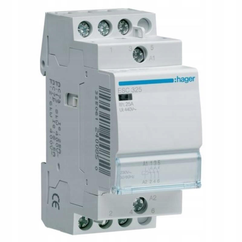Stýkač ESC325 25A 230V 3NO Hager