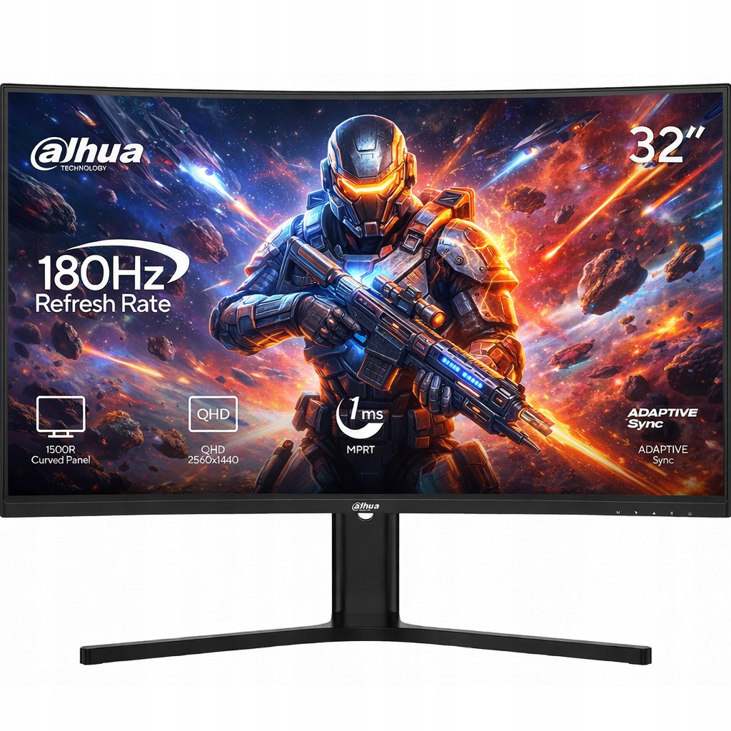 Herní zakřivený Led monitor Dahua 32 palců 180 Hz 1MS Dp Hdmi Va HDR10+