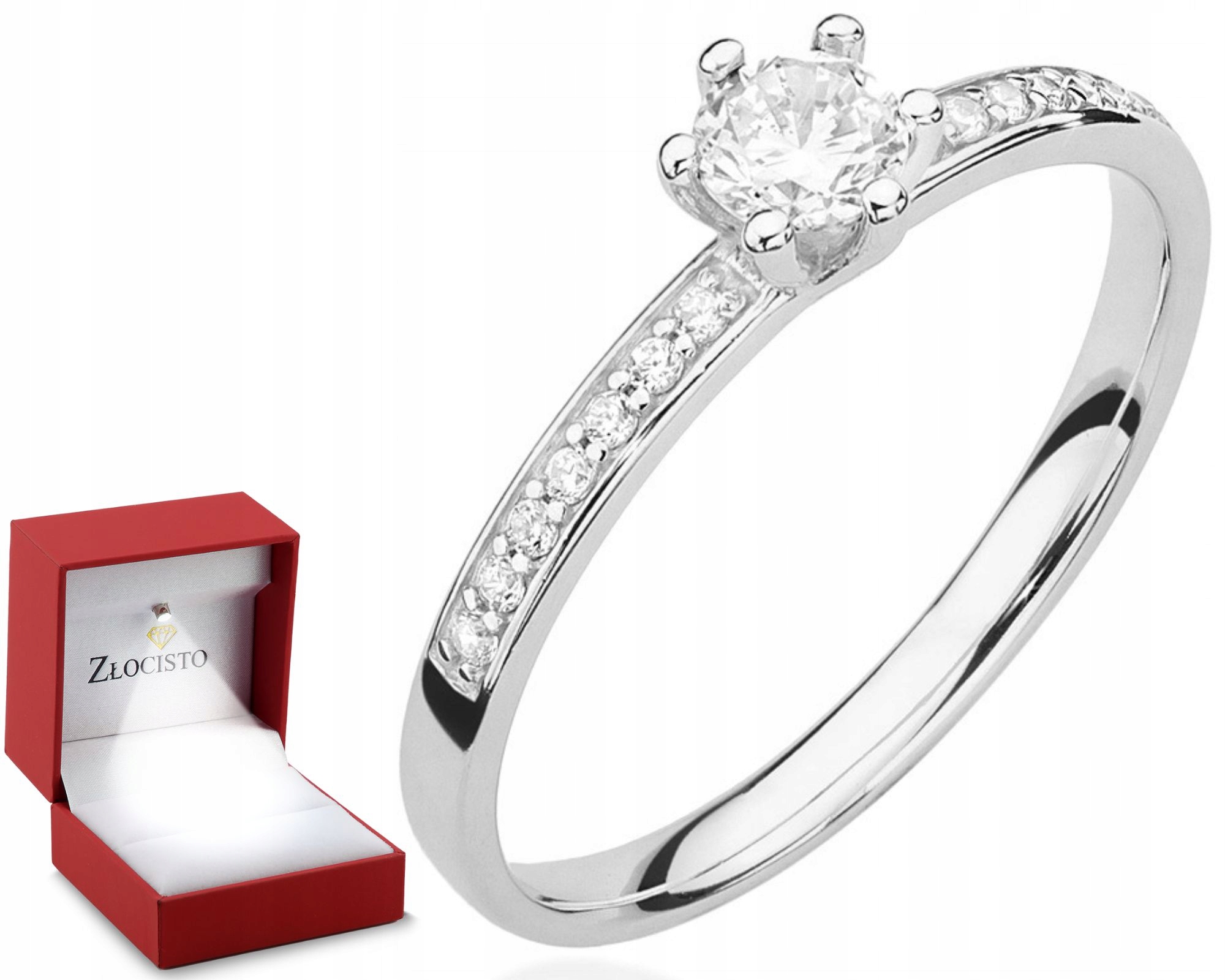 Prstýnek z bílého zlata s brilianty Gravírování