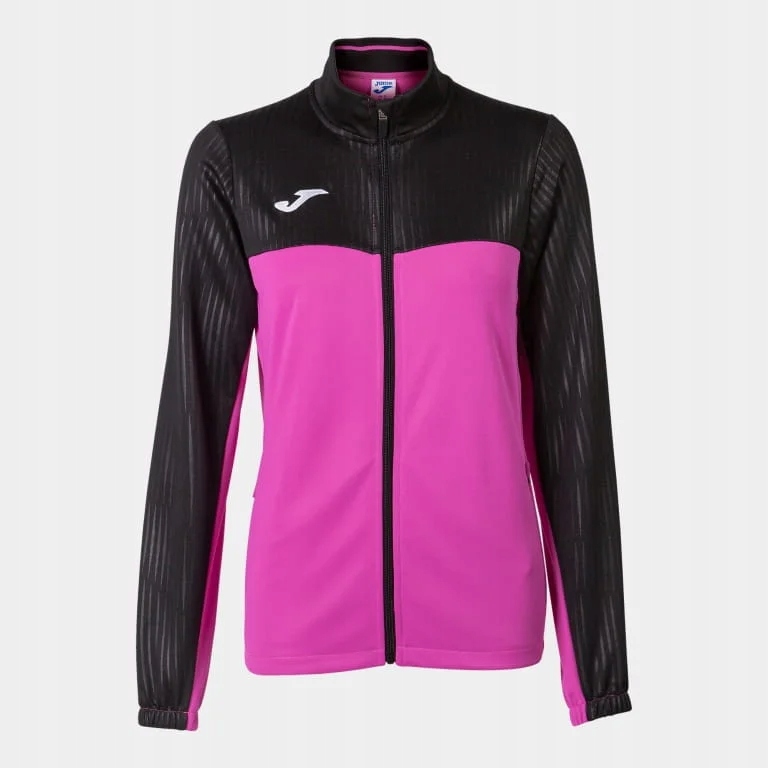Bluza damska Joma Montreal Full Zip Sweatshirt fluor pink black Xs