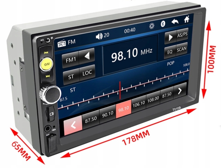 RADIO SAMOCHODOWE BLUETOOTH 2DIN USB DOTYK Kod producenta Radio bt