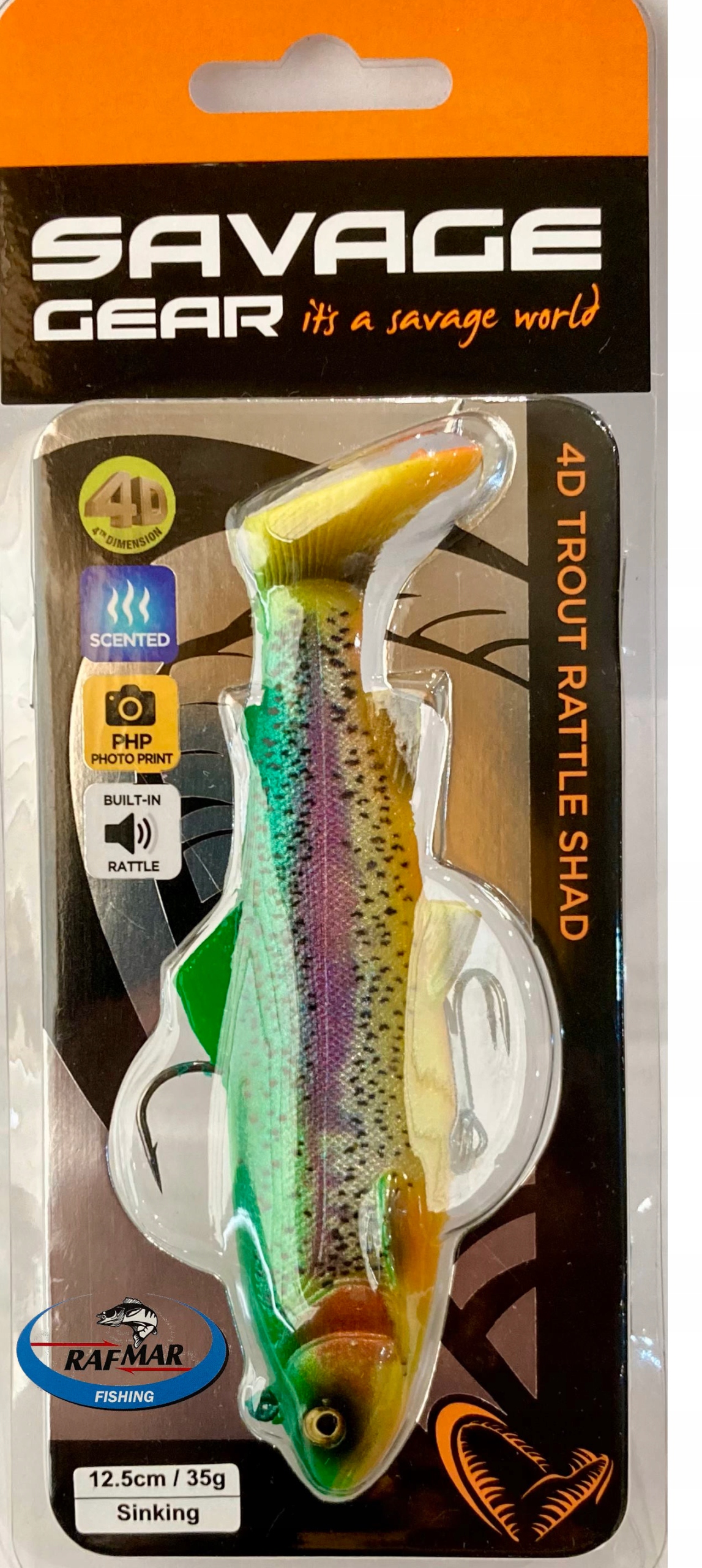 Guma Savage Gear12,5cm4D Realistic Fire Trout Pstrąg Na Szczupaki, Sandacze