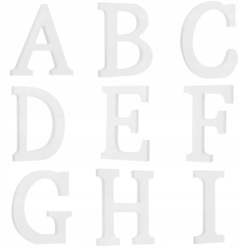 LITERY CYFRA DREWNO 11cm ŚLUB WESELE DEKORACJA 3D