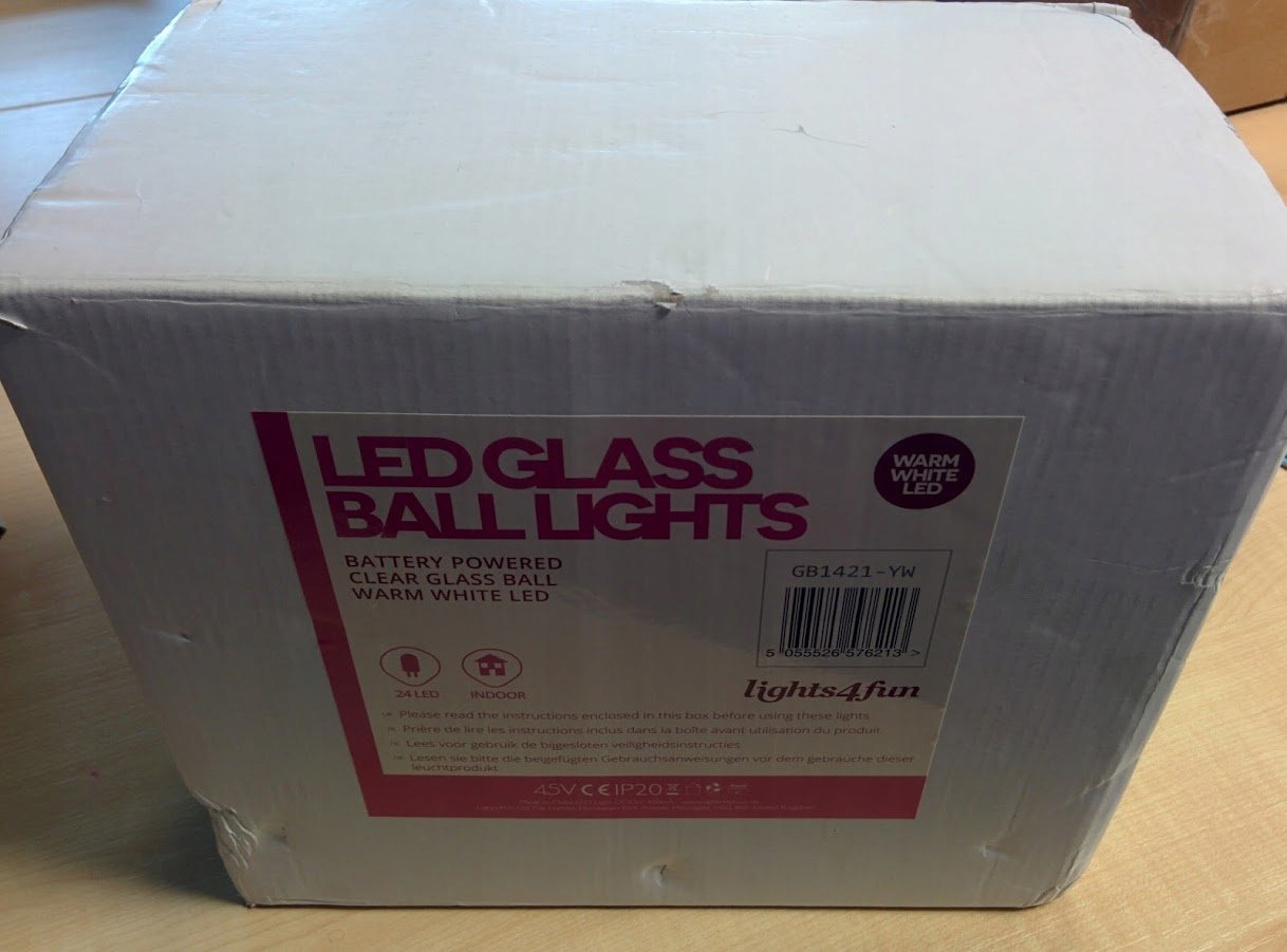 LIGHTS4FUN Zestaw Szklanych Kul Lampki LED 3 SZT — miniatura 5