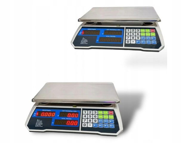 WAGA ELEKTRYCZNA BEZPRZEWODOWA SKLEPOWA WYŚWIETLACZ LCD 40KG 2g AKUMULATOR Stan opakowania oryginalne