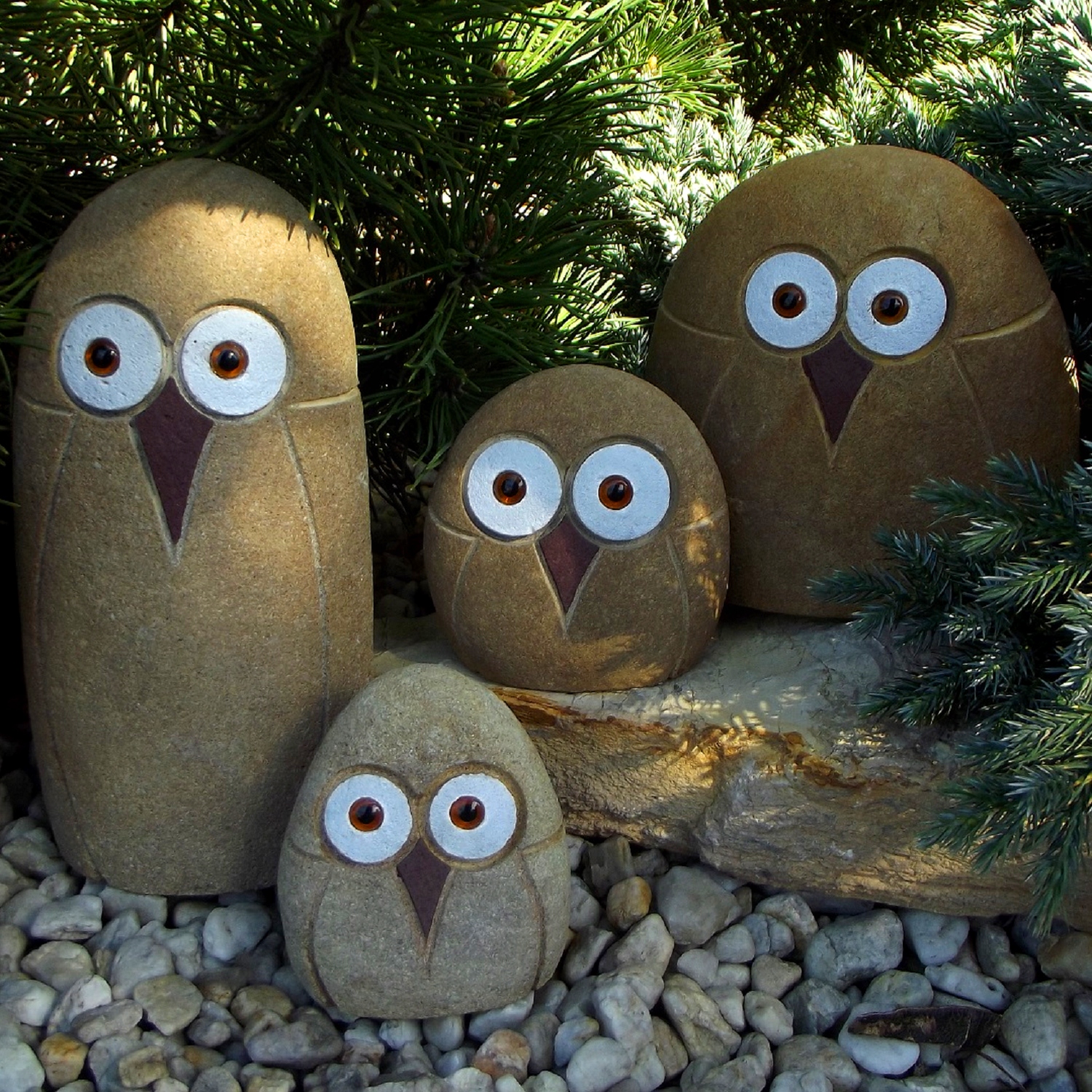 Sowy dekoracje ogrodowe z kamieni zestaw 4 sztuki Kod producenta ozdoba prezent
