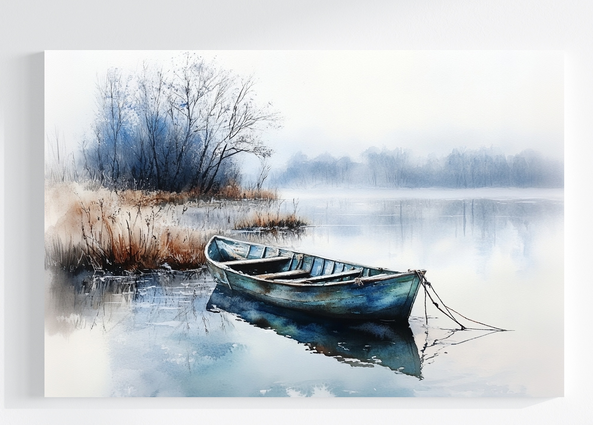 Obraz Na Plátně Jezero Mlha Loď Loď 120x80