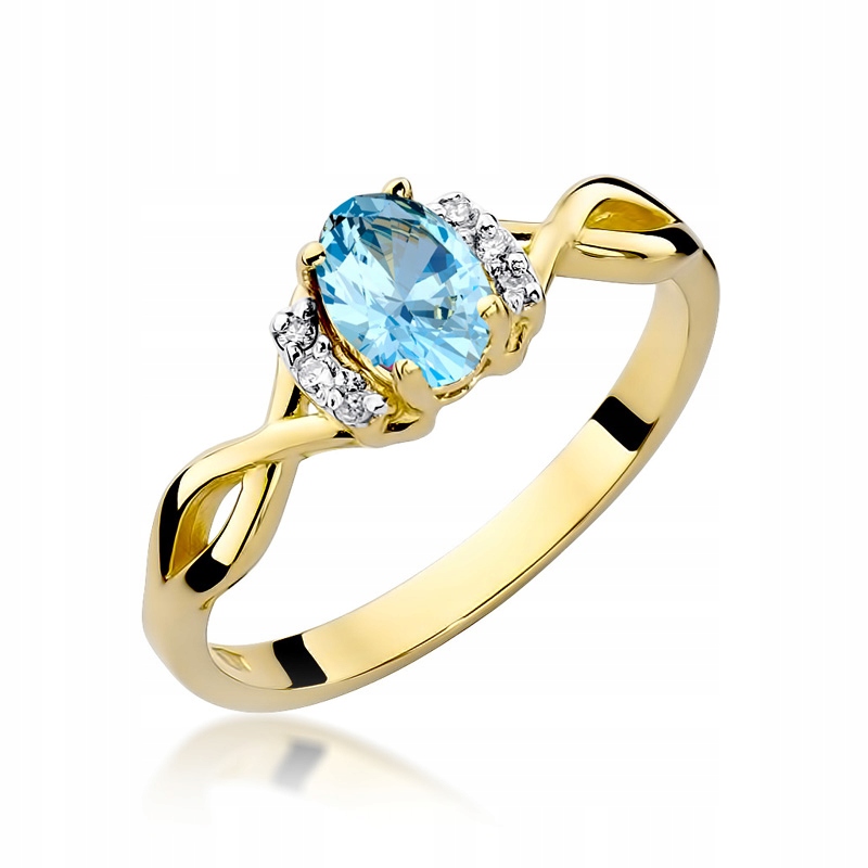 

Złoty Pierścionek Zaręczynowy 585 Topaz 0,50 ct