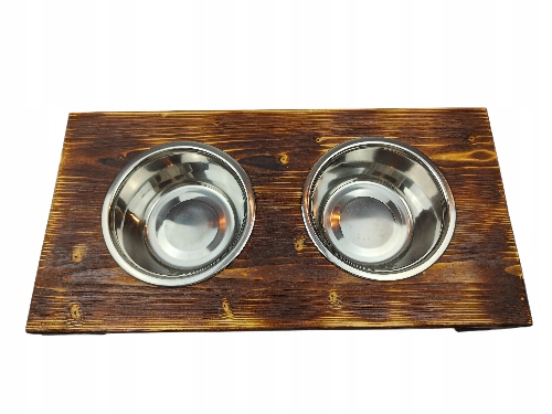 Stojan na misky pro psa, 2 x 0,9 l, industriální