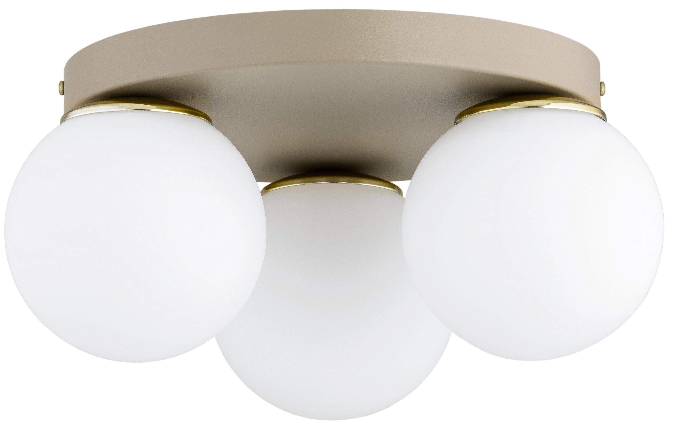 Lampa Wisząca Sufitowa Plafon Żyrandol Szklane Kule Milo Beżowy Ecru Złoty